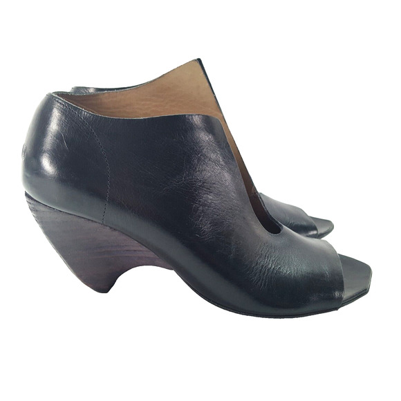 Marsèll Women's Trivellina Heeled Sandal 37, Smooth Black Leather Tapered Heel - Picture 6 of 13